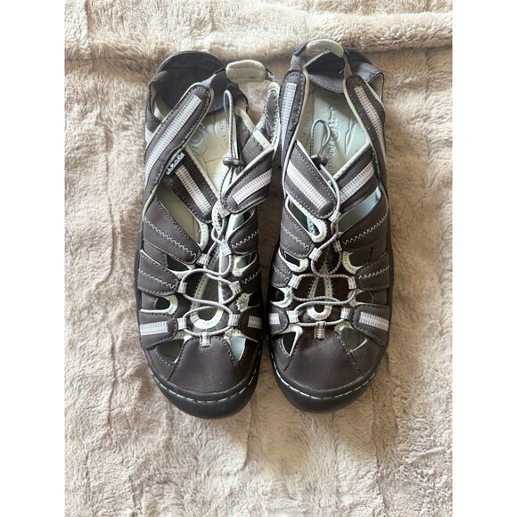 Jeep Adventure J-41 Hiking Shoes Women's 10M Bungee Cord Gray Tan Vegan Leather - Picture 4 of 15